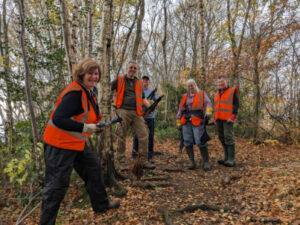 Members of the Maryburgh Community at the Community Woodland clean-up on the 2nd November 2024